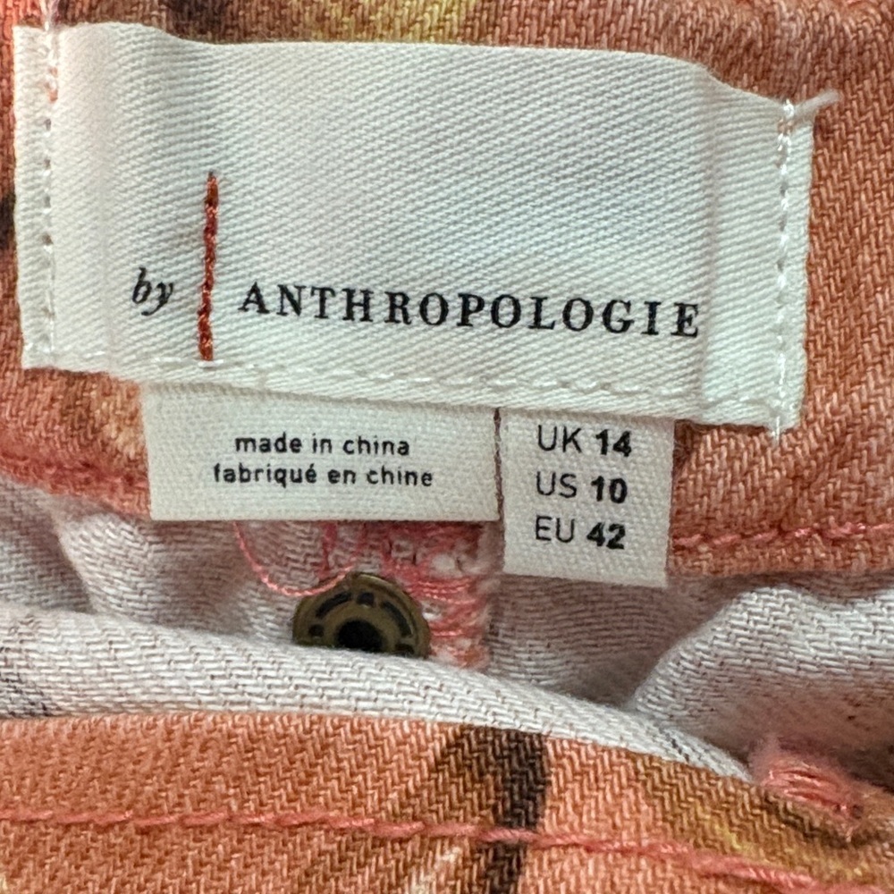 Anthropologie Jessie Printed Utility Shorts Peach Butterfly Floral 10 - Picture 8 of 10